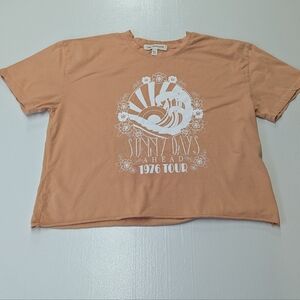 Obsessive Love Size XL Tangerine Colored Cropped Tee Short Sleeved